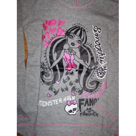 Dívčí tričko dlouhý rukáv MONSTER HIGH - šedé