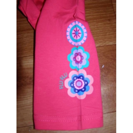 Dívčí 3/4 legíny bavlněné s kytičkami – pohodlné legínky s gumou v pase