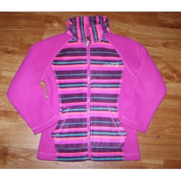 Dívčí mikina Wolf – proužek | Zip, stojáček, logo