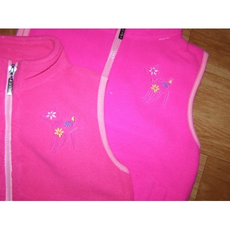 Dívčí fleecová vesta s kytičkou | Měkká, na zip