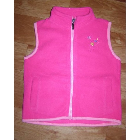 Dívčí fleecová vesta s kytičkou | Měkká, na zip