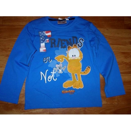 Chlapecké tričko dlouhý rukáv kocour Garfield -modrá