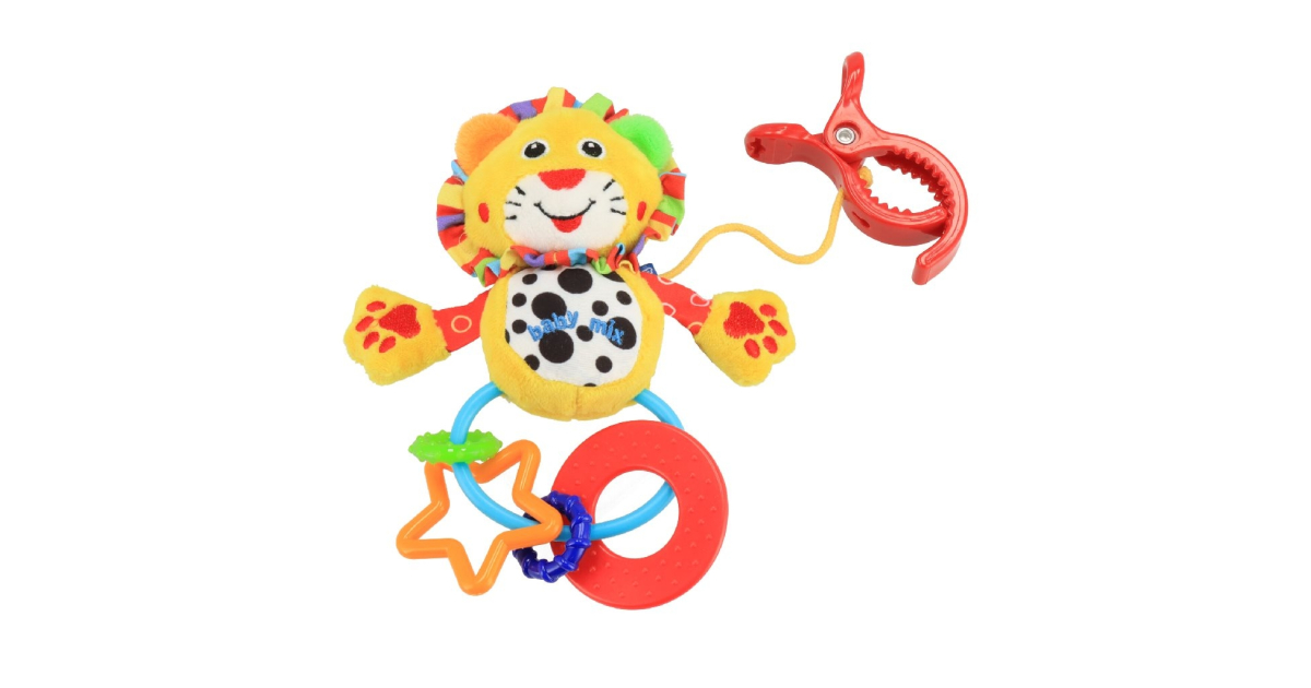 Plyšová hračka s chrastítkem Baby Mix s klipem