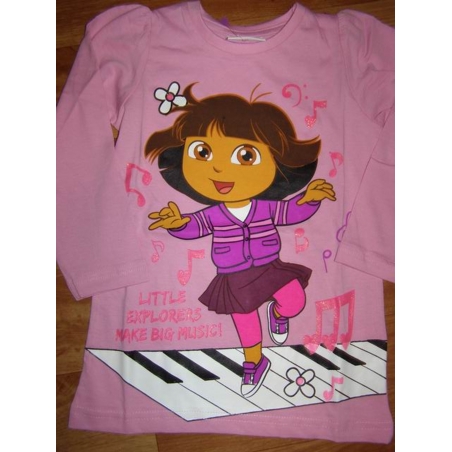 Dívčí tričko, tunika  dlouhý rukáv  holčička DORA  růžová
