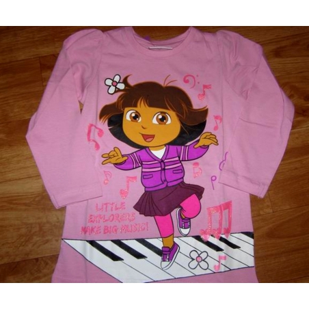 Dívčí tričko, tunika  dlouhý rukáv  holčička DORA  růžová