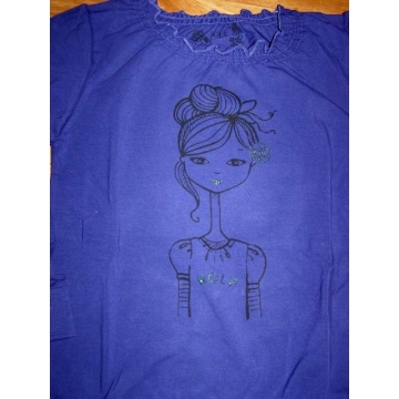 Dívčí tričko, tunika dlouhý rukáv Wolf s holčičkou