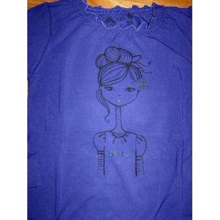 Dívčí tričko, tunika dlouhý rukáv Wolf s holčičkou