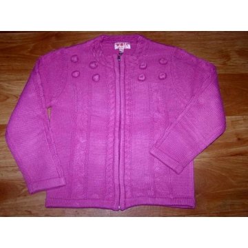 Dívčí pletený svetr z akrylu – jemný, se zipem a stojáčkem