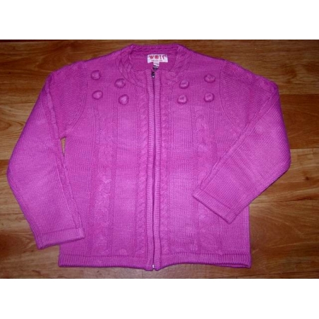 Dívčí pletený svetr z akrylu – jemný, se zipem a stojáčkem