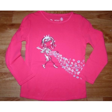 Dívčí tričko dlouhý rukáv Wolf princezna růžová