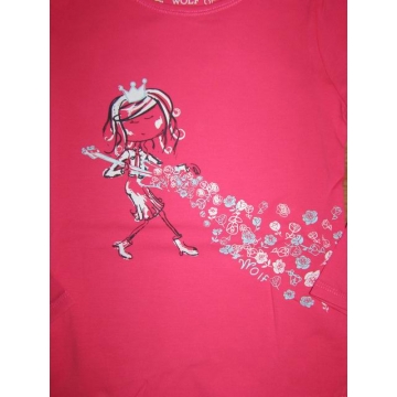 Dívčí tričko dlouhý rukáv Wolf princezna růžová