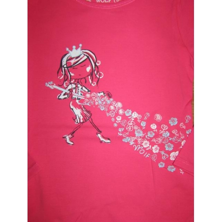 Dívčí tričko dlouhý rukáv Wolf princezna růžová