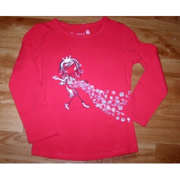 Dívčí tričko dlouhý rukáv Wolf - princezna červená