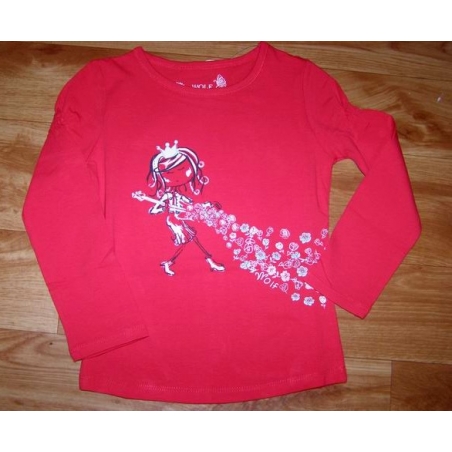 Dívčí tričko dlouhý rukáv Wolf - princezna červená