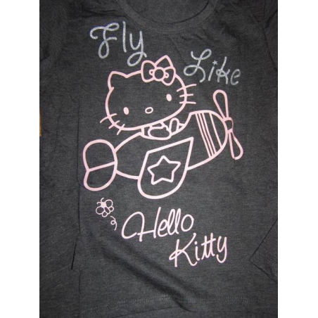 Dívčí tričko prodloužené dlouhý rukáv Hello Kitty