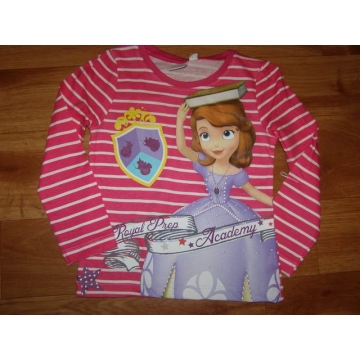 Dívčí tričko dlouhý rukáv princezna Sofie růžová