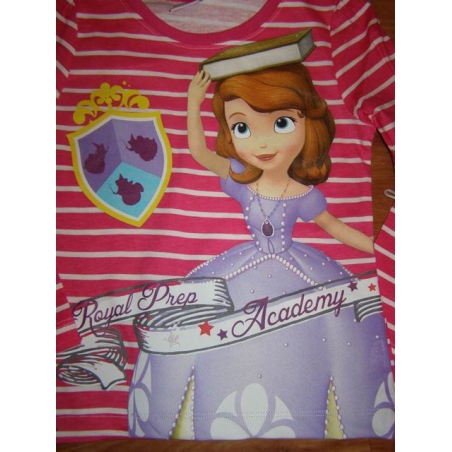 Dívčí tričko dlouhý rukáv princezna Sofie růžová