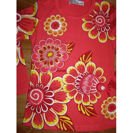 Dívčí tričko dlouhý rukáv kytičky Monellina