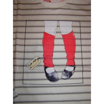 Dívčí tričko dlouhý rukáv proužek - Wolf