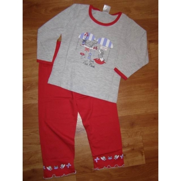 Pohodlné dívčí pyžamo s potiskem - 100% bavlna