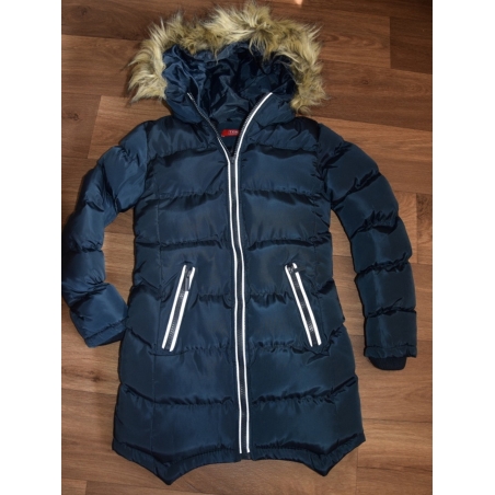 Dívčí zimní kabátek s kožíškem | Teplý, prošívaný