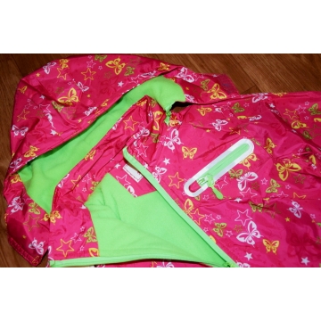 Dětská dívčí šusťáková bunda s fleecem | Nepromokavá na jaro a podzim