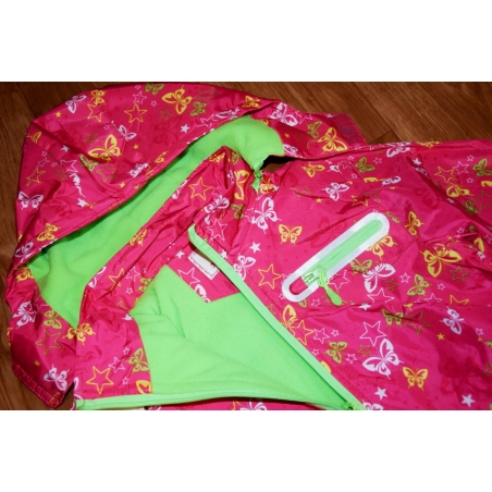 Dětská dívčí šusťáková bunda s fleecem | Nepromokavá na jaro a podzim