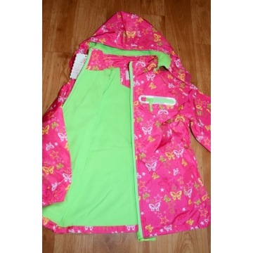 Dětská dívčí šusťáková bunda s fleecem | Nepromokavá na jaro a podzim