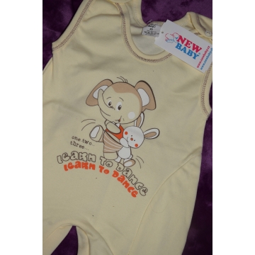 Kojenecké bavlněné dupačky - sloník