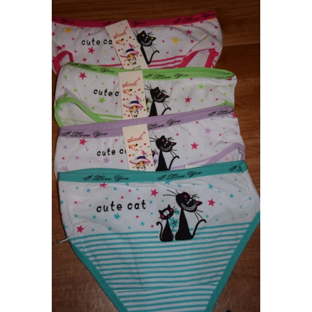 Dívčí spodní kalhotky - černé kočičky