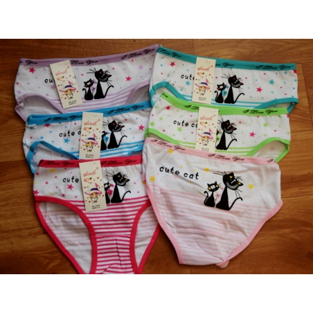 Dívčí spodní kalhotky - černé kočičky