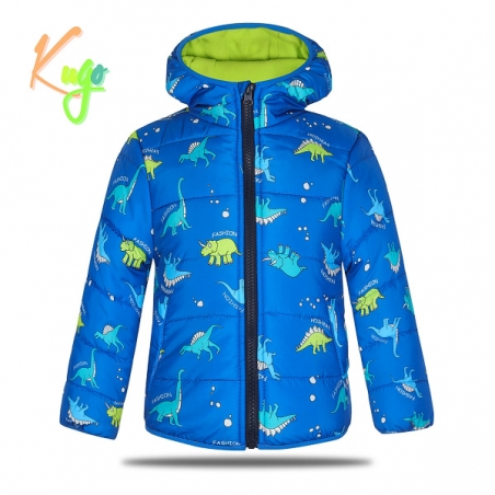 Chlapecká zimní prošívaná bunda | Teplá a pohodlná motiv dinosaurus
