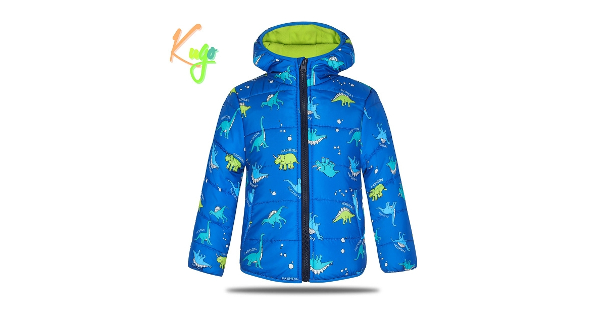 Chlapecká zimní prošívaná bunda | Teplá a pohodlná motiv dinosaurus