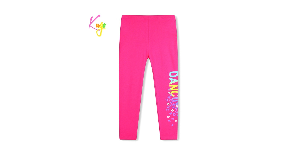 Dívčí legíny s potiskem DANCING | Pružné bavlněné legínky pro holčičky