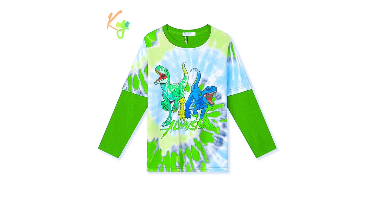 Chlapecké tričko dlouhý rukáv DINOSAURUS - Kugo HC9313