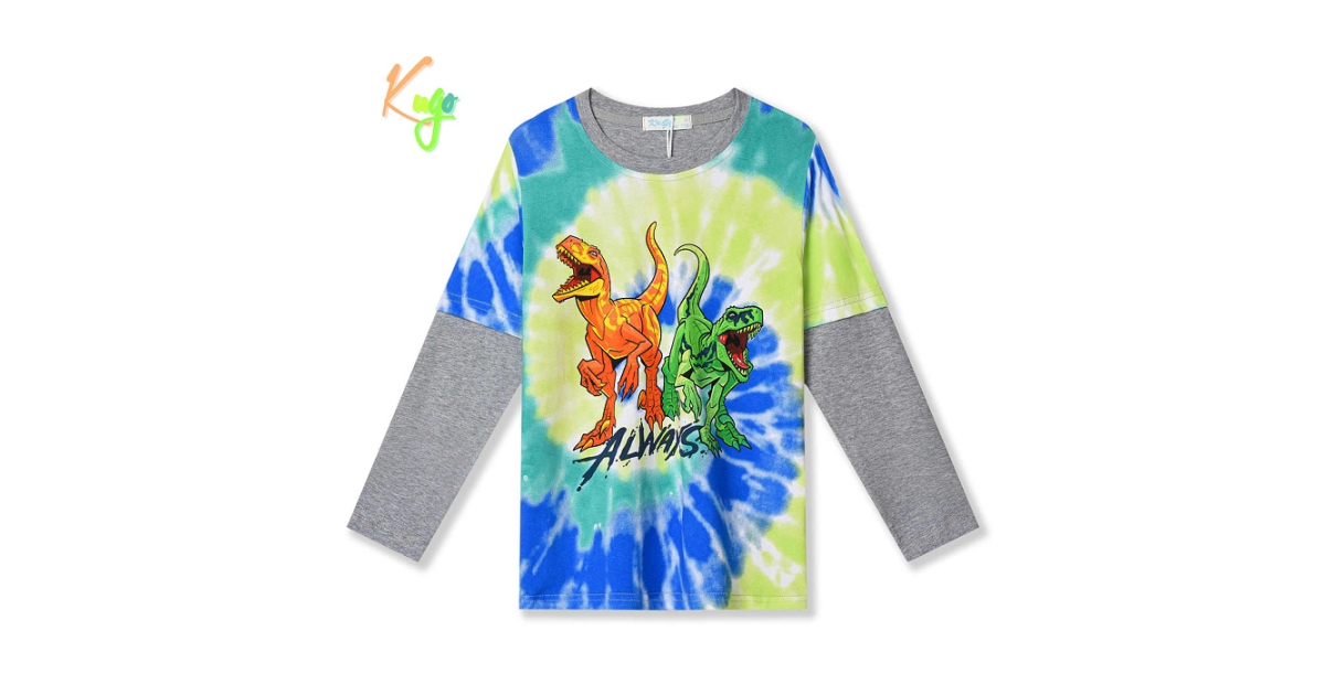 Chlapecké tričko dlouhý rukáv DINOSAURUS - Kugo HC9313