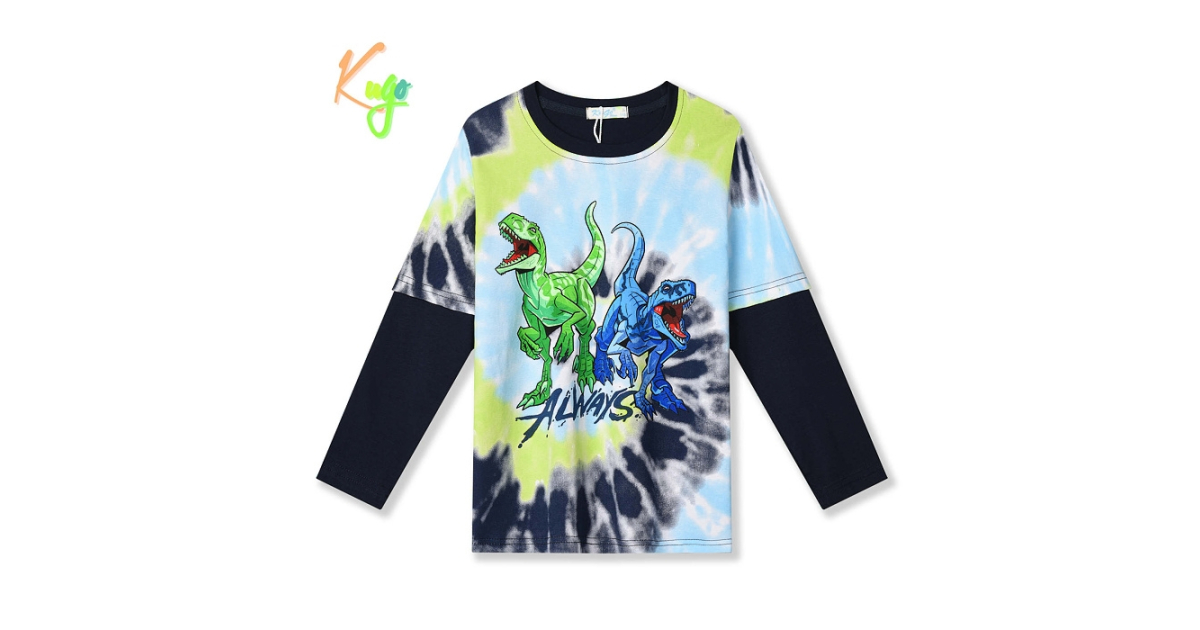 Chlapecké tričko dlouhý rukáv DINOSAURUS - Kugo HC9313