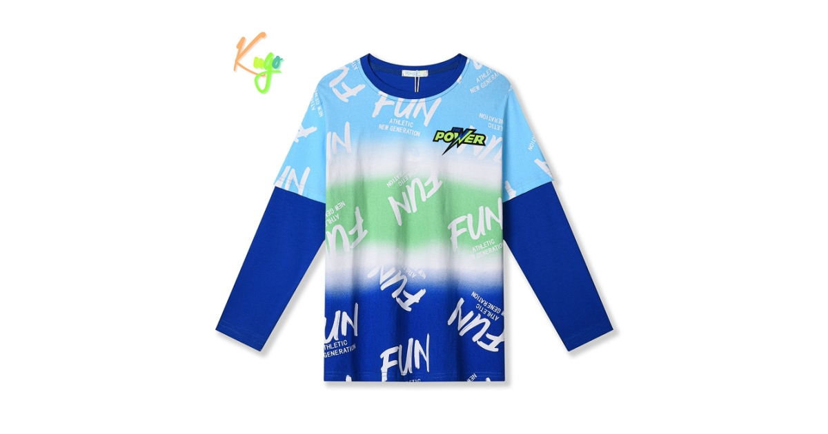 Chlapecké tričko dlouhý rukáv s nápisy - Kugo HC9316