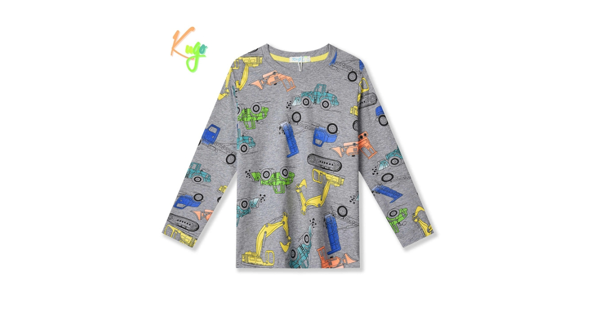 Chlapecké tričko BAGR dlouhý rukáv Kugo HC9309 šedá