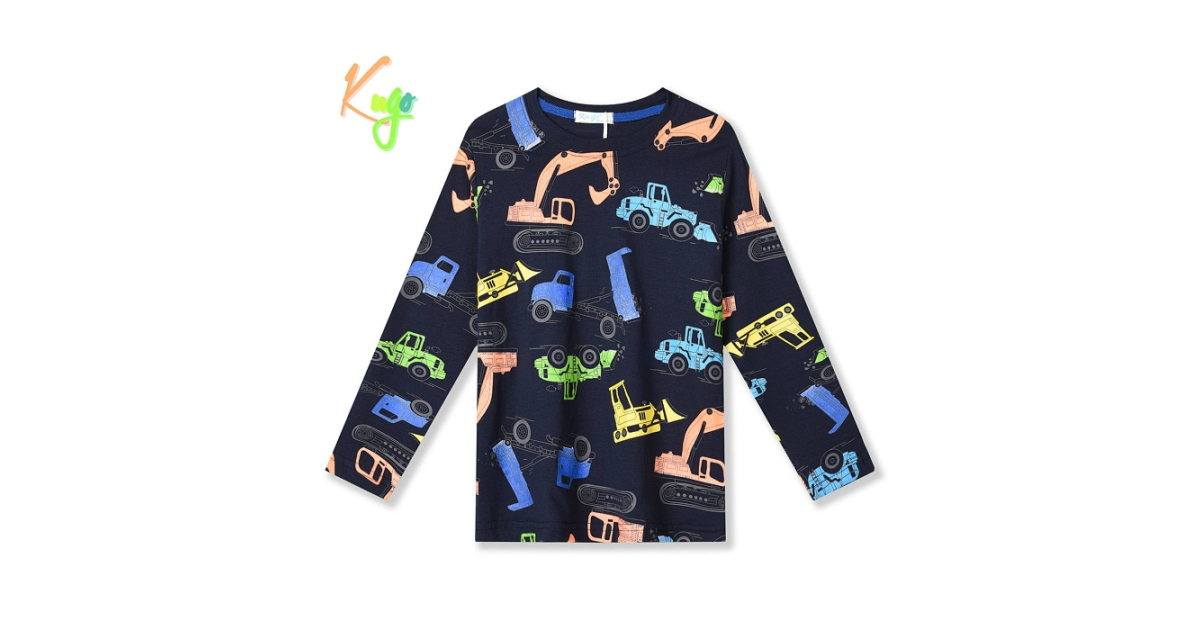 Chlapecké tričko BAGR dlouhý rukáv Kugo HC9309 tm.modrá