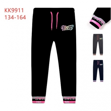 Dívčí tepláky s manžetou a nápisem