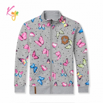 Dívčí tepláková mikina s motýlky | 100% bavlna, zateplená | E-shop