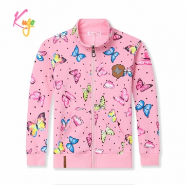 Dívčí tepláková mikina s motýlky | 100% bavlna, zateplená | E-shop