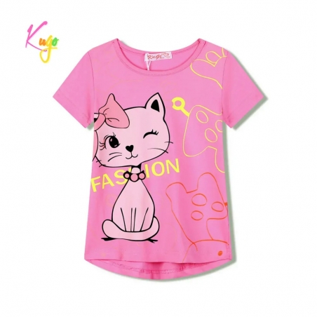 Dívčí tričko Kugo KOČKA  FC1058 růžová