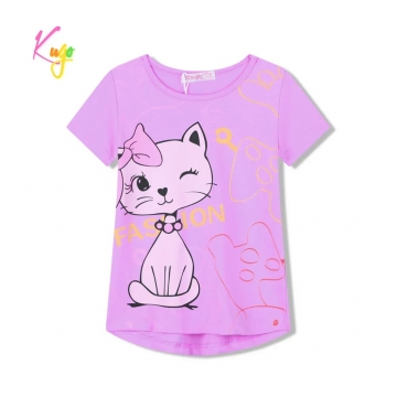 Dívčí letní tričko Kugo KOČKA FC1058 fialová