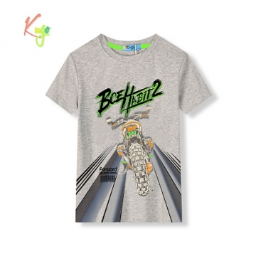 Chlapecké tričko krátký rukáv Kugo šedé motorka HC0703