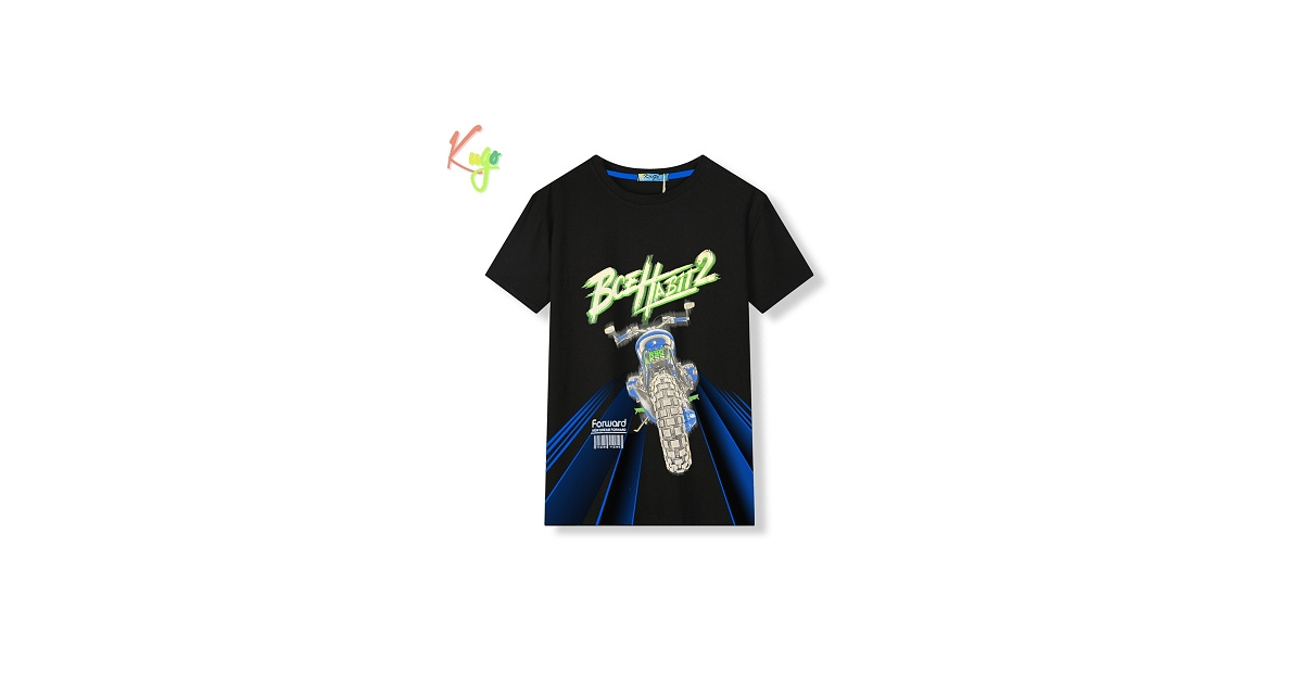 Chlapecké tričko krátký rukáv Kugo černé motorka HC0703