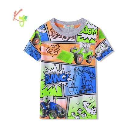 Chlapecké tričko Kugo krátký rukáv traktor šedé