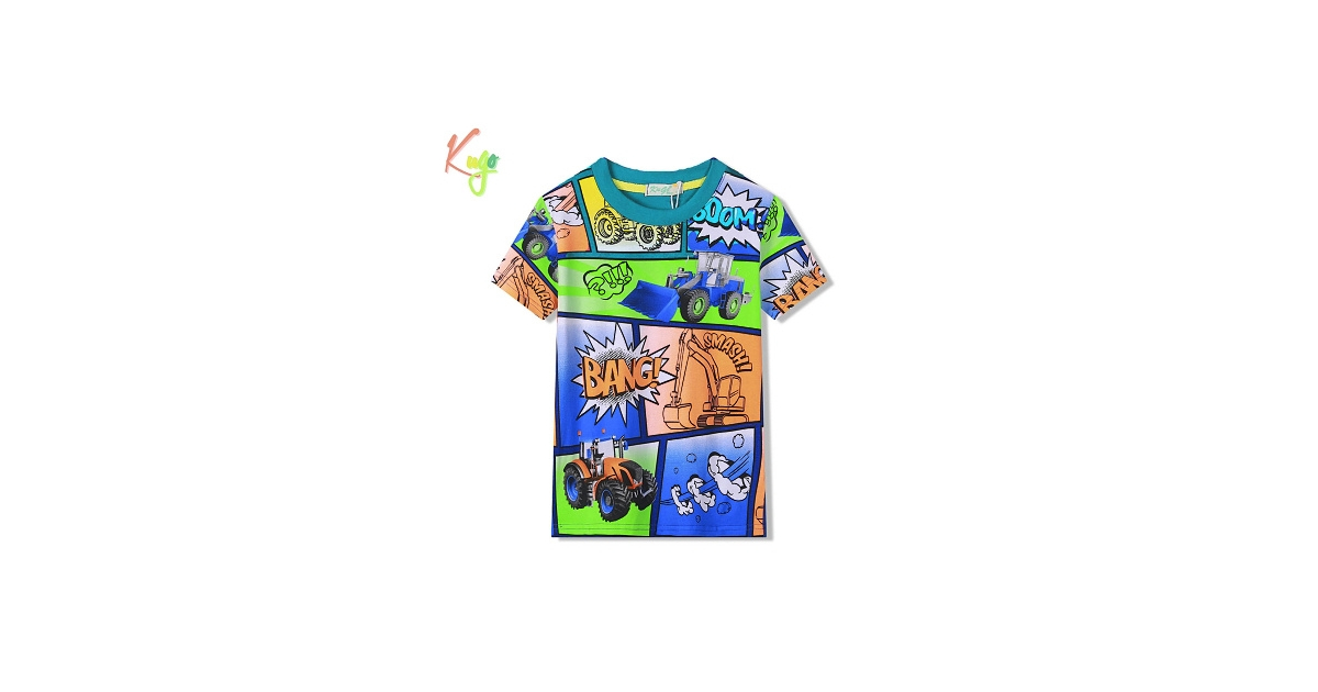 Chlapecké tričko Kugo krátký rukáv traktor zelená