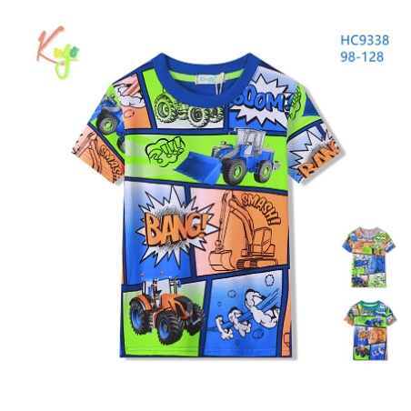 Chlapecké tričko Kugo krátký rukáv traktor zelená